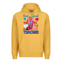 Mustard One Loved Teacher Valentines Day Cold Drink Frappe Premium Hoodie - FaDigitalArtStudio