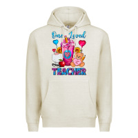 Oatmeal Heather One Loved Teacher Valentines Day Cold Drink Frappe Premium Hoodie - FaDigitalArtStudio