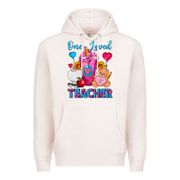 Pale Pink One Loved Teacher Valentines Day Cold Drink Frappe Premium Hoodie - FaDigitalArtStudio