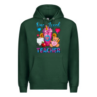Sports Green One Loved Teacher Valentines Day Cold Drink Frappe Premium Hoodie - FaDigitalArtStudio
