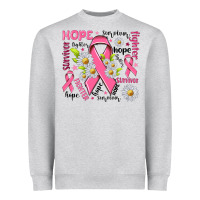 Heather Grey Breast Cancer Heavyweight Sweatshirt - NancyCooperArtShop