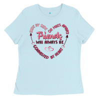 Baby Blue side by or miles apart friends will always be conn Ladies Tee - MaliasSmallBusiness