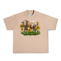 Burro simmental bull with sunflowers Urban Heavy Tee - LillyAllenDesigns