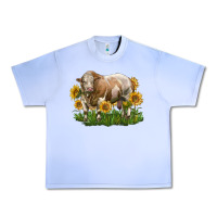 Grape Ice simmental bull with sunflowers Urban Heavy Tee - LillyAllenDesigns