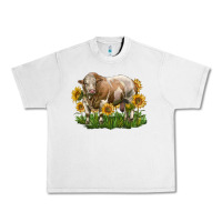 Lunar Rock simmental bull with sunflowers Urban Heavy Tee - LillyAllenDesigns