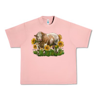 Salmon simmental bull with sunflowers Urban Heavy Tee - LillyAllenDesigns