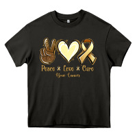 Asphalt Peace Love Cure Bone Cancer Heavy Core Tee - Jasminsmagicworld