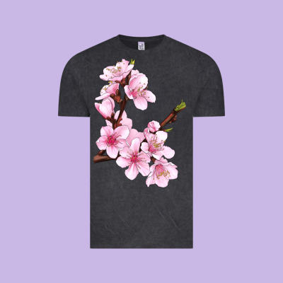 Peach Blossom Illustrations Vintage Tee Designed By Lillyallendesigns