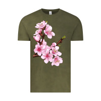 Vintage Olive Peach Blossom Illustrations Vintage Tee - LillyAllenDesigns