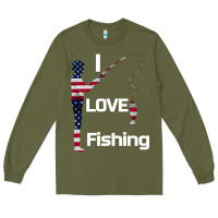 Army Green I love fishing Long Sleeve Tee - Bettercallsaul