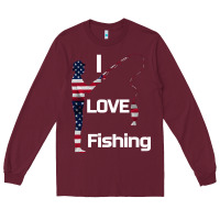 Burgundy I love fishing Long Sleeve Tee - Bettercallsaul