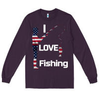 Plum I love fishing Long Sleeve Tee - Bettercallsaul