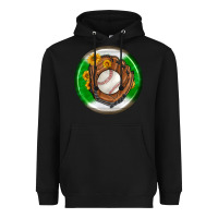 Black baseball with sunflower round earrings Heavyweight Hoodie - BundleAndBundleShop