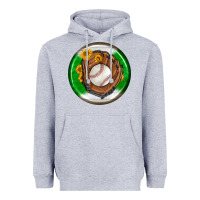 Heather Grey baseball with sunflower round earrings Heavyweight Hoodie - BundleAndBundleShop
