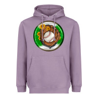 Lavender baseball with sunflower round earrings Heavyweight Hoodie - BundleAndBundleShop