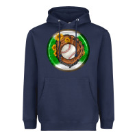 Navy baseball with sunflower round earrings Heavyweight Hoodie - BundleAndBundleShop
