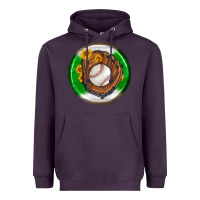 Baseball With Sunflower Round Earrings Heavyweight Hoodie | Teevron