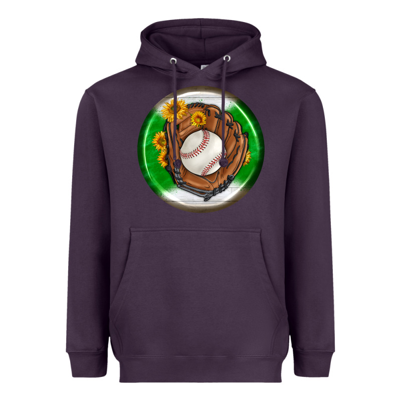 Baseball With Sunflower Round Earrings Heavyweight Hoodie by BundleAndBundleShop | Teevron