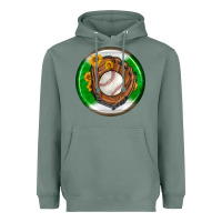 Sage baseball with sunflower round earrings Heavyweight Hoodie - BundleAndBundleShop