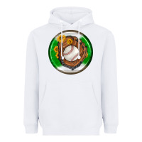 White baseball with sunflower round earrings Heavyweight Hoodie - BundleAndBundleShop