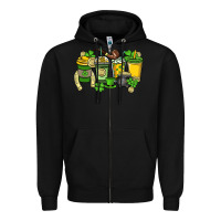 Black St. Patrick's Day coffee cups Zipper Hoodie - HowdyJamesFarm