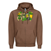 Chestnut St. Patrick's Day coffee cups Zipper Hoodie - HowdyJamesFarm