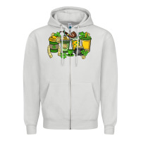 Dove Grey St. Patrick's Day coffee cups Zipper Hoodie - HowdyJamesFarm