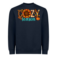 Navy Cozy season Thanksgiving Heavyweight Sweatshirt - NancyCooperArtShop