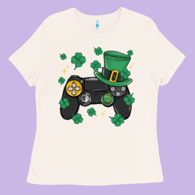 Video Game St Patricks Day Ladies Tee Designed By Maliassmallbusiness