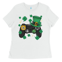 White video game st patricks day Ladies Tee - MaliasSmallBusiness