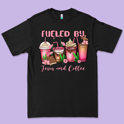 Fueled By Jesus And Coffee Premium Tee Designed By Maliassmallbusiness