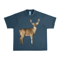Midnight Navy white tailed buck deer Urban Heavy Tee - LillyAllenDesigns