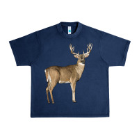 Navy white tailed buck deer Urban Heavy Tee - LillyAllenDesigns