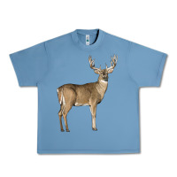 Pebble Blue white tailed buck deer Urban Heavy Tee - LillyAllenDesigns
