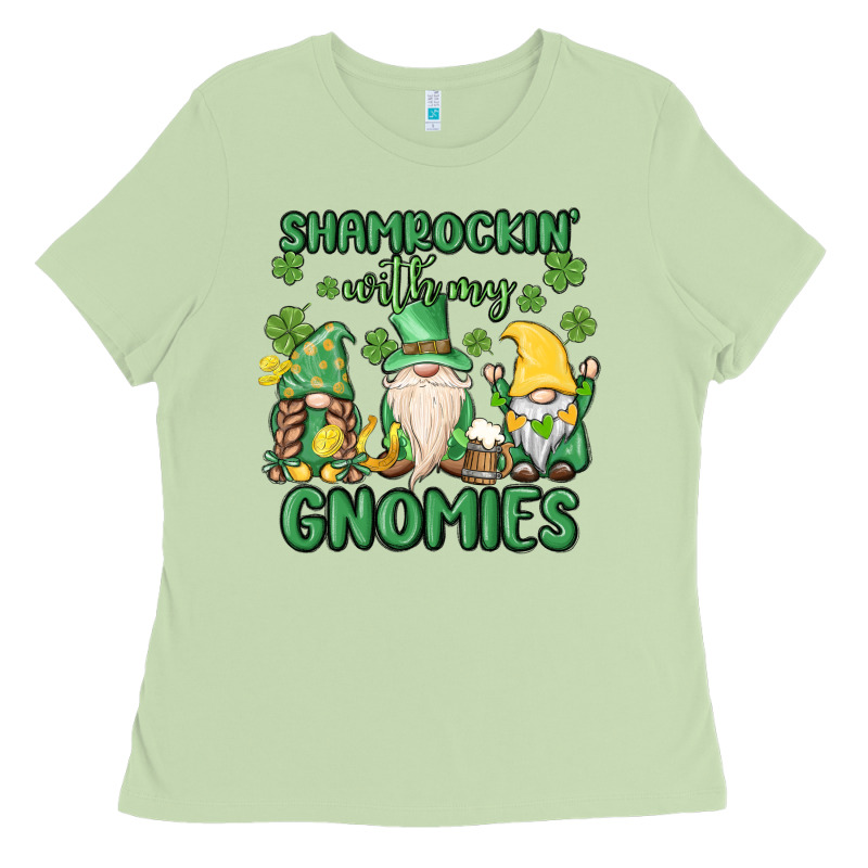Shamrock With My Gnomies Ladies Tee by MaliasSmallBusiness | Teevron