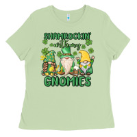 Matcha shamrock with my gnomies Ladies Tee - MaliasSmallBusiness