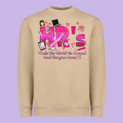 Breast Cancer Hr Human Resources Heavyweight Sweatshirt Designed By Texasbilliewilder