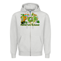 Dove Grey PCA Patient Care Assistant St. Patrick's Day Zipper Hoodie - CowGirlArtShop