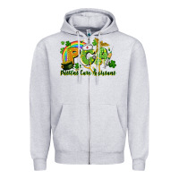 Heather Grey PCA Patient Care Assistant St. Patrick's Day Zipper Hoodie - CowGirlArtShop
