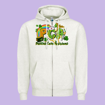 Pca Patient Care Assistant St. Patrick's Day Zipper Hoodie Designed By Cowgirlartshop