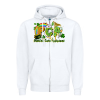 White PCA Patient Care Assistant St. Patrick's Day Zipper Hoodie - CowGirlArtShop