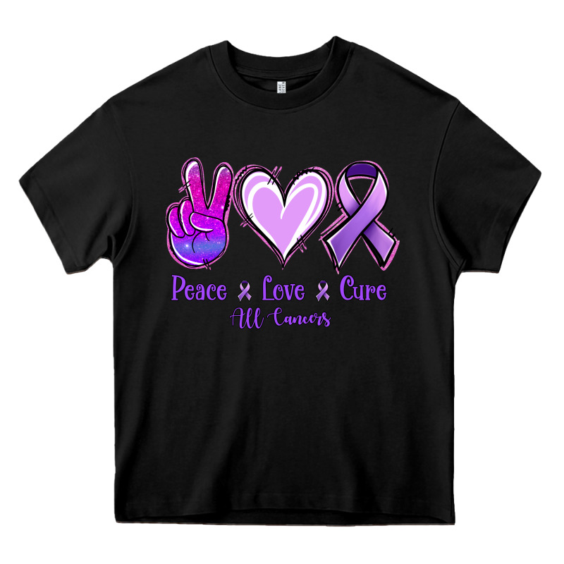 Peace Love Cure All Cancers Heavy Core Tee by Jasminsmagicworld | Teevron