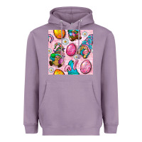 Lavender Easter Gnomies Seamless Pattern Heavyweight Hoodie - BundleAndBundleShop