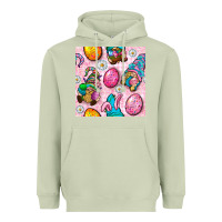 Matcha Easter Gnomies Seamless Pattern Heavyweight Hoodie - BundleAndBundleShop