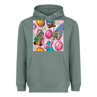 Sage Easter Gnomies Seamless Pattern Heavyweight Hoodie - BundleAndBundleShop
