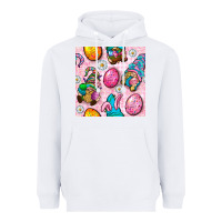 White Easter Gnomies Seamless Pattern Heavyweight Hoodie - BundleAndBundleShop