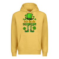 Antique Gold Just here for the shenanigans St. Patrick's Premium Hoodie - OliviaCreatesArt
