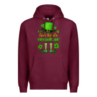 Burgundy Just here for the shenanigans St. Patrick's Premium Hoodie - OliviaCreatesArt