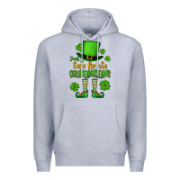 Heather Grey Just here for the shenanigans St. Patrick's Premium Hoodie - OliviaCreatesArt