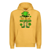 Mustard Just here for the shenanigans St. Patrick's Premium Hoodie - OliviaCreatesArt